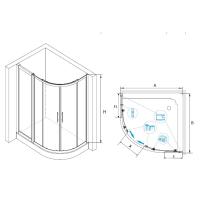 Душевой уголок RGW HO-61 (HO-51 + Z-41) полукруглый 100*130*195 03066113-11 профиль Хром стекло Прозрачное 8 мм RGW