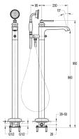 Напольный смеситель для ванны с ручным душем  LIBERTY-F-VDP-01 Хром ручка  Хром Cezares