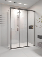 Душевой угол раздвижной 1700х1000x2000 цвет профиля Графит брашинг стекло прозрачное PR3/R-SP-170100-01-GR-C4 Premium Veconi