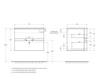 Тумба под раковину с двумя выдвижными ящиками ELETTRA 74x51x55 Grafite 55522 CEZARES