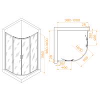 Душевой уголок RGW PA-52 полукруглый 100*100*195 03085200-11 профиль Хром стекло Прозрачное 6 мм RGW