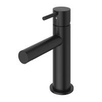 Смеситель для раковины однорычажный с донным клапаном Ручка "антикапля" LEAF-LSM1-L-NOP Чёрный матовый ручка  Чёрный матовый Cezares