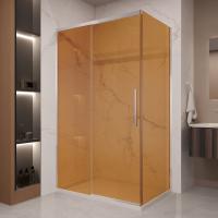 Душевой уголок прямоугольный VSR-1ST9012GS 1200х900 профиль хром стекло янтарь VINCEA