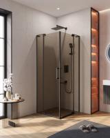Душевой уголок прямоугольный.     SLIDER-A-2-80/90-BR-NERO (800-900)x(800-900)x1950 Cezares