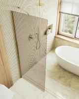 Душевая перегородка в профиле MaybahGlass 1950*790 Стекло 8 мм Бронза   Профиль: Широкий, Цвет Золото MGD-696-3ш