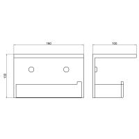 Бумагодержатель с полкой для телефона Timo Petruma 15243/18 черное золото