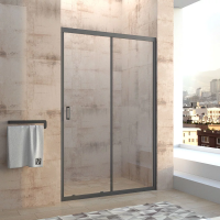 Душевая дверь раздвижная VN46B-105-01-C5 1050x1950 Цвет профиля Чёрный матовый Стекло Прозрачное Veconi