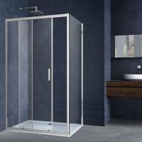 Душевая уголок прямоугольный VSR-3AL9014CL 1400х900x1900 профиль хром стекло прозрачное VINCEA