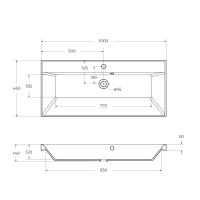 Раковина из искусственного камня, чёрная матовая BB1000/450-LV-ART-AST-NERO
