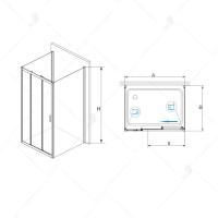 Душевой уголок RGW PA-73 (PA-13 + Z-050-2) прямоугольный  150* 70*195 060873157-011 профиль Хром стекло Прозрачное 5 мм RGW